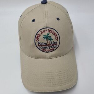 Vintage Palm Aire Country Club Hat Adjustable Town Talk Beige 50th Golf Course